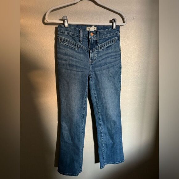 Madewell Kick Out Crop Jeans Size 24 in Saywell Wash Front Yoke - Picture 8 of 13